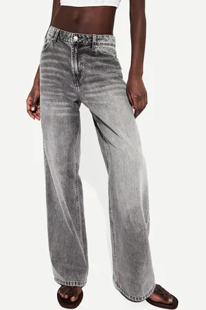 Bershka Jeans Im Baggy-Hosen-Fit Damen 10-12 Dunkelgrau