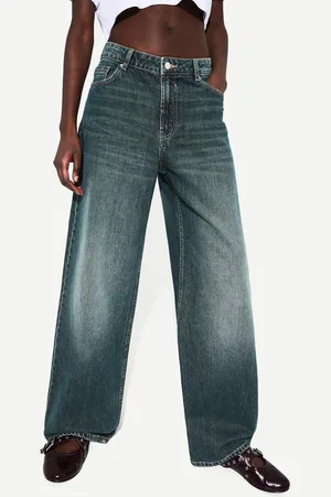 Bershka Jeans Im Baggy-Hosen-Fit Damen 10-12 Grün