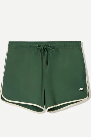 Bershka Kurze Badeshorts Mit Borte Herren S Grün