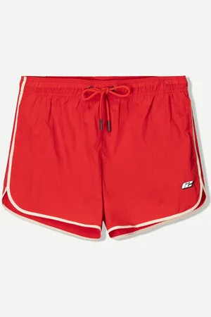 Bershka Kurze Badeshorts Mit Borte Herren S Rot