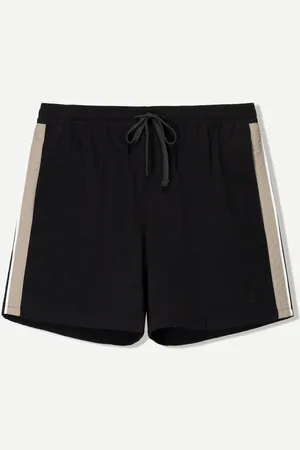 Bershka Badeshorts Im Boxy-Fit Mit Streifen Herren S Schwarz