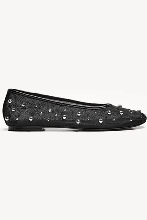 Bershka Ballerinas Aus Mesh Mit Nieten Damen 35 Schwarz