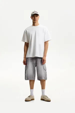 Bershka Baggy-Bermudashorts Im Cargo-Stil Herren 32 Grau