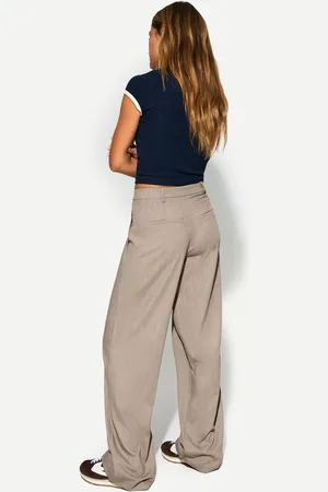 Bershka Baggyhose Mit Tiefem Bund Damen 34 Nerzfarbe