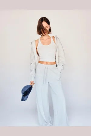 Bershka Soft-Wide-Leg-Hose Damen Xs Grau