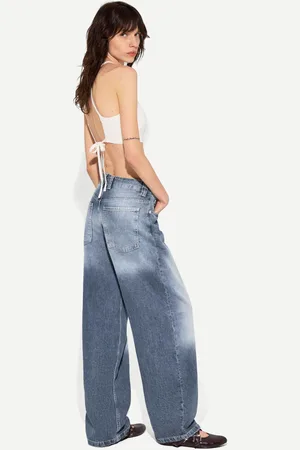 Bershka Baggyhosen-Jeans Im Barrel-Fit Damen 10-12 Blau