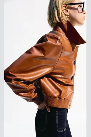 Bershka Lederjacke Damen Xs Braun