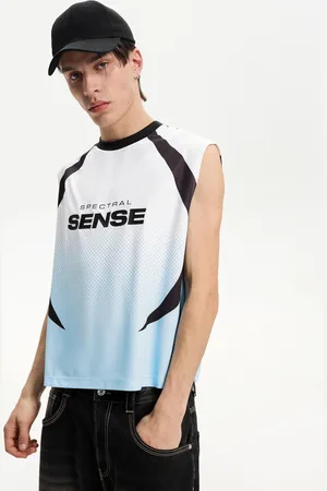 Bershka Ärmelloses Sportshirt Mit Print Herren Xs Hellblau