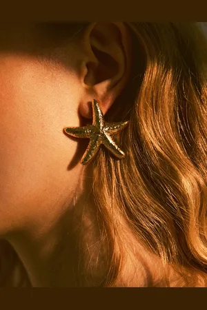 Bershka Seestern-Ohrringe Signature Edition Damen Gold