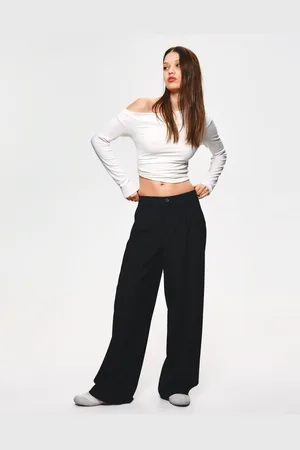 Bershka Baggyhose Mit Tiefem Bund Damen 32 Schwarz
