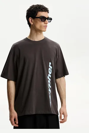 Bershka T-Shirt Mit Print Herren Xs Grau