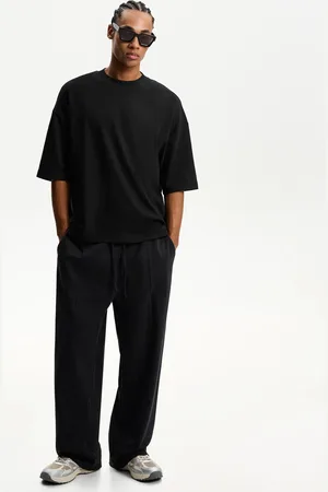 Bershka Wide-Leg-Hose Herren Xs Schwarz