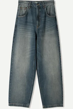 Bershka Super-Baggy-Jeans Herren 32 Grün