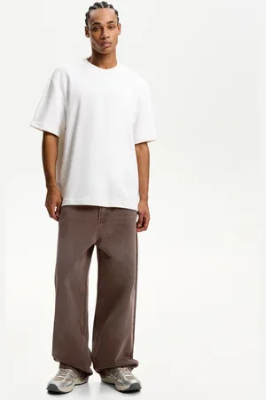 Bershka Super-Baggy-Jeans Herren 32 Braun
