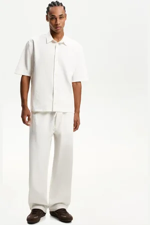 Bershka Plissierte Baggyhose Im Jogginghosen-Stil Herren Xs Grbrochenes Weiss