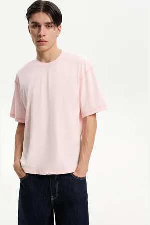 Bershka T-Shirt Kurzarm Washed-Look Herren Xs Rosa