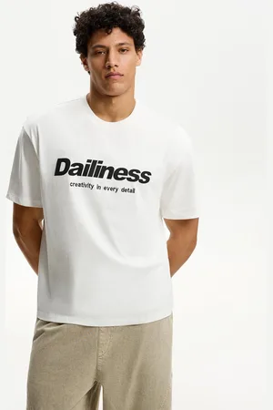 Bershka T-Shirt Mit Print Herren Xs Grbrochenes Weiss