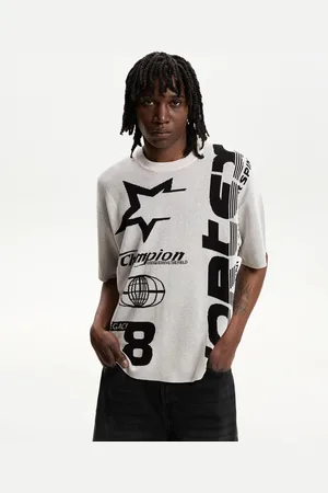 Bershka T-Shirt Im Boxy-Fit Mit Kurzen Ärmeln Und Print Herren Xs Grbrochenes Weiss