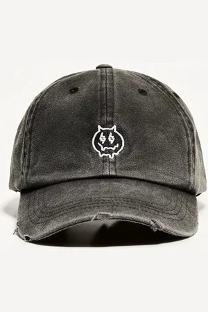 Bershka Basecap Mit Rissen Und Stickerei Herren Schwarz