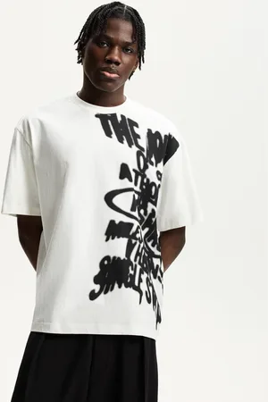 Bershka T-Shirt Mit Print Herren Xs Grbrochenes Weiss