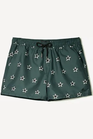 Bershka Badeshorts Mit Sternenprint Herren S Grün