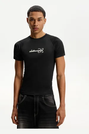 Bershka T-Shirt Mit Print Herren Xs Schwarz