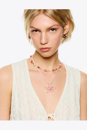 Bershka 2er-Pack Halsketten Mit Stern Damen Rosa
