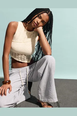 Bershka Rustikales Trägerhemd Damen Xs Rohweiß