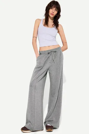Bershka Soft-Wide-Leg-Hose Damen Xs Dunkelgrau