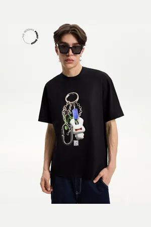 Bershka T-Shirt Wearable Art Mit Kurzen Ärmeln Herren Xs Schwarz