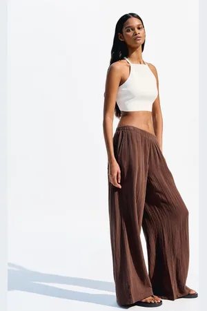Bershka Rustikale Wide-Leg-Hose Aus Doppeltem Gewebe Damen Xs Braun