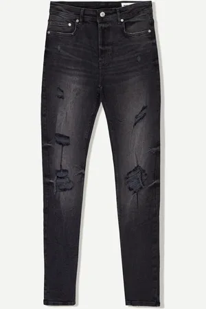 Bershka Super Skinny Jeans Mit Rissen Herren 34 Schwarz