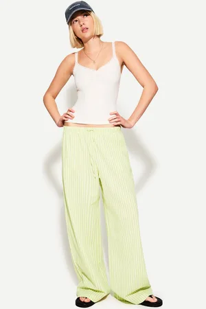 Bershka Wide Leg Hose Damen Xs Limone