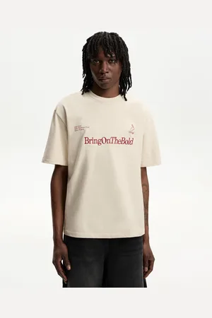 Bershka T-Shirt Mit Print Herren Xs Camel