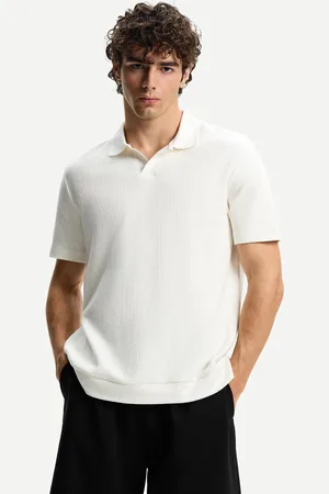 Bershka Poloshirt Mit Strukturmuster Herren S Grbrochenes Weiss
