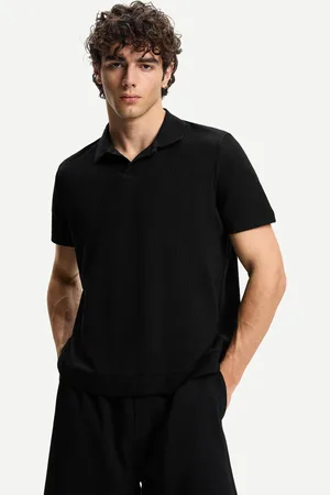 Bershka Poloshirt Mit Strukturmuster Herren L Schwarz