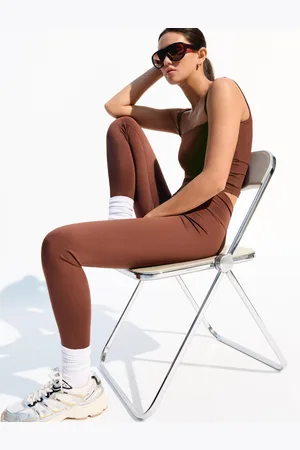 Bershka Basic-Leggins Damen Xs Braun