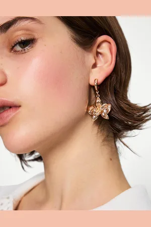 Bershka 3er-Pack Reifohrringe Mit Blumen Damen Gold