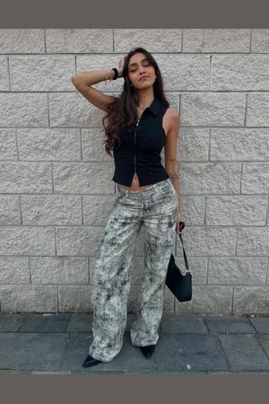 Bershka Boyfriend-Jeans Damen 40 Grün
