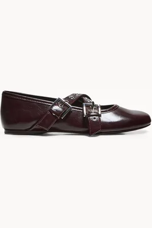 Bershka Ballerinas Mit Schnallen Damen 37 Granatrot