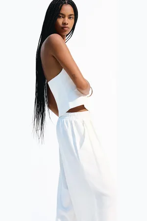 Bershka Knopfweste Mit Leinen Damen Xs Grbrochenes Weiss