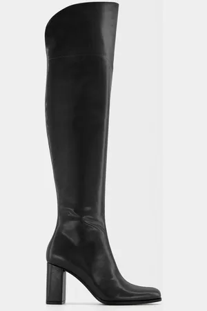 Bershka Absatzstiefel Mit Xl-Schaft Damen 35 Schwarz