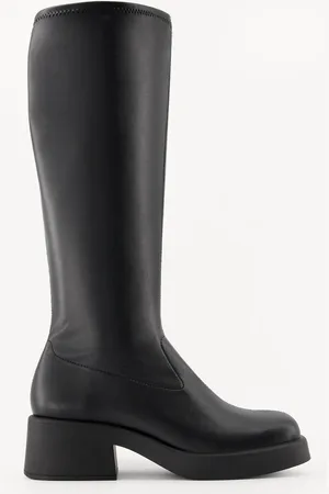 Bershka Körpernah Geschnittene Flache Stiefel Damen 35 Schwarz