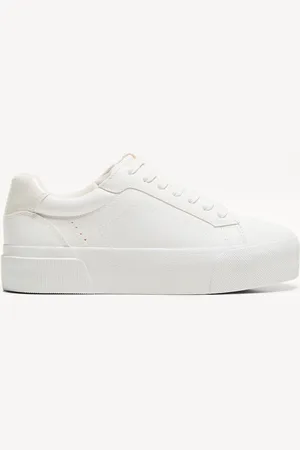 Bershka Sneaker Mit Fersenkappen-Detail Und Animalprint Damen 40 Weiss