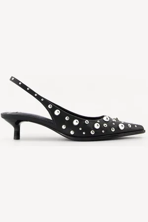 Bershka Absatzschuhe Mit Kitten-Heels Und Nieten Damen 35 Schwarz