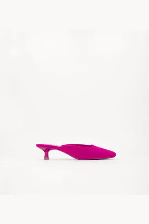 Bershka Absatzschuhe Aus Samt Im Mules-Stil Damen 35 Fuchsia