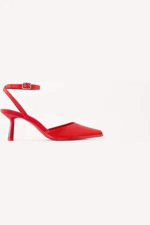 Bershka Absatzschuhe Mit Kitten-Heels Und Knöchelriemchen Damen 35 Rot