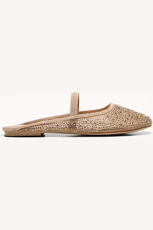 Bershka Ballerinas Aus Mesh Mit Offener Ferse Damen 35 Beige