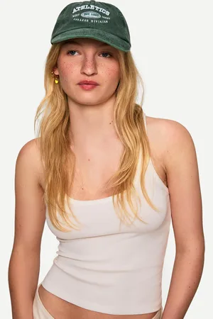 Bershka Basecap Im Washed-Look Mit Stickerei Damen Grün