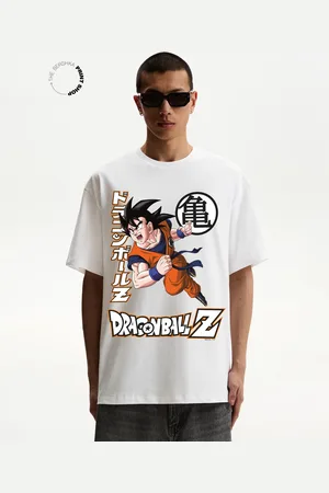 Bershka Dragon Ball-T-Shirt Herren Xs Weiss